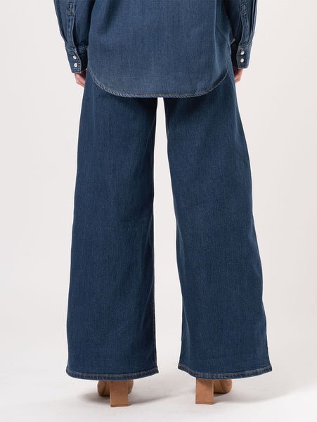 Джинсы 318 Формирующие широкие штанины, средний цвет, индиго Levi'S, Dark Indigo - Worn In — фото 3