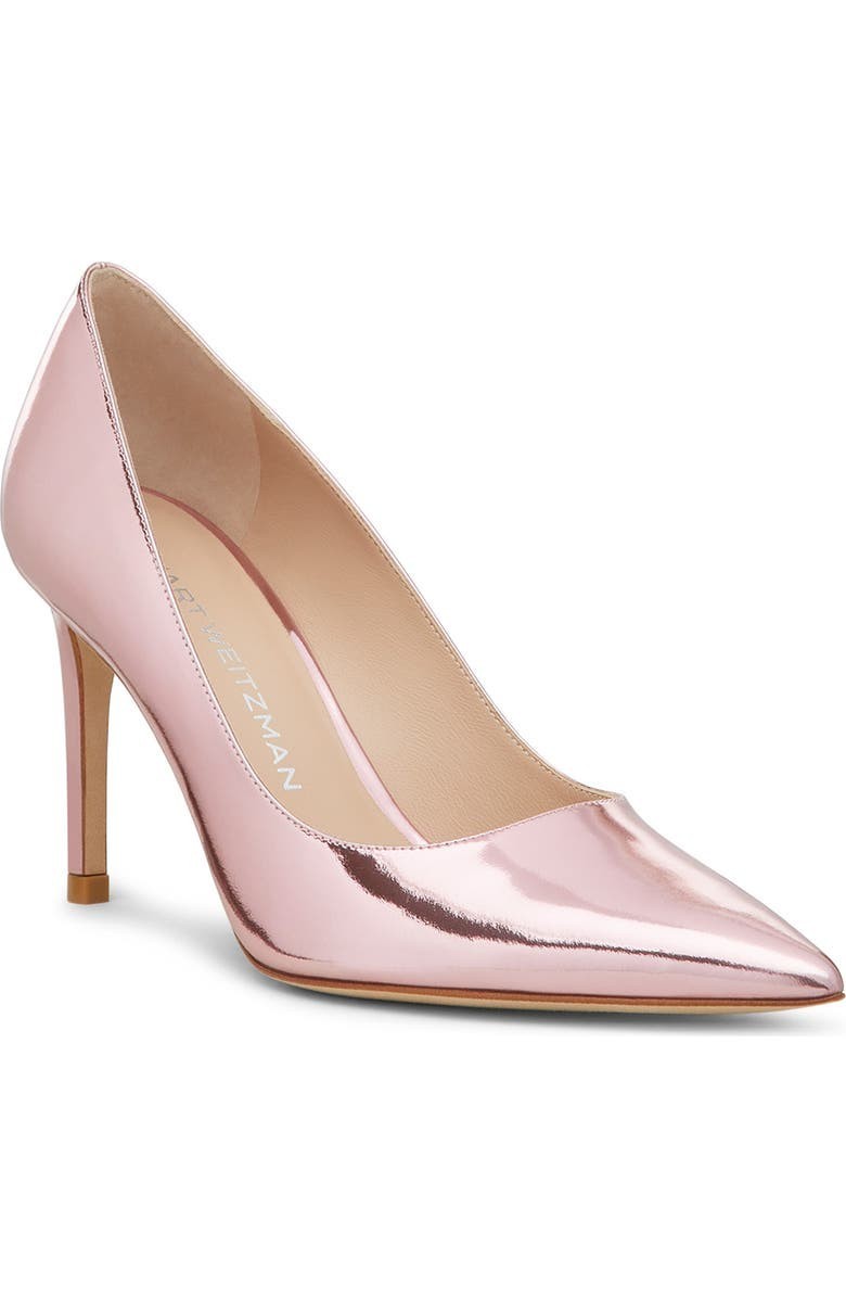 Туфли-лодочки Stuart Weitzman Stuart Power 85 женские, розовые, с острым носком, VER149 — фото 4