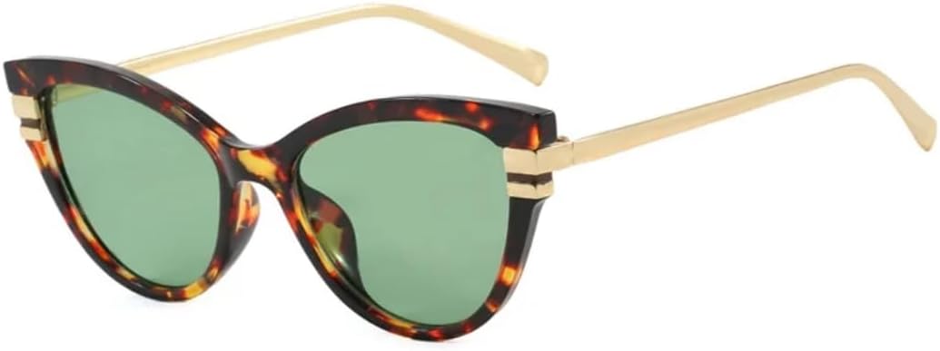 

Солнцезащитные очки для мужчин и женщин - защита UV400 - градиентный цвет "кошачий глаз", металлические петли, для занятий спортом на открытом воздухе и вождения DSVIGF, Leopard Green