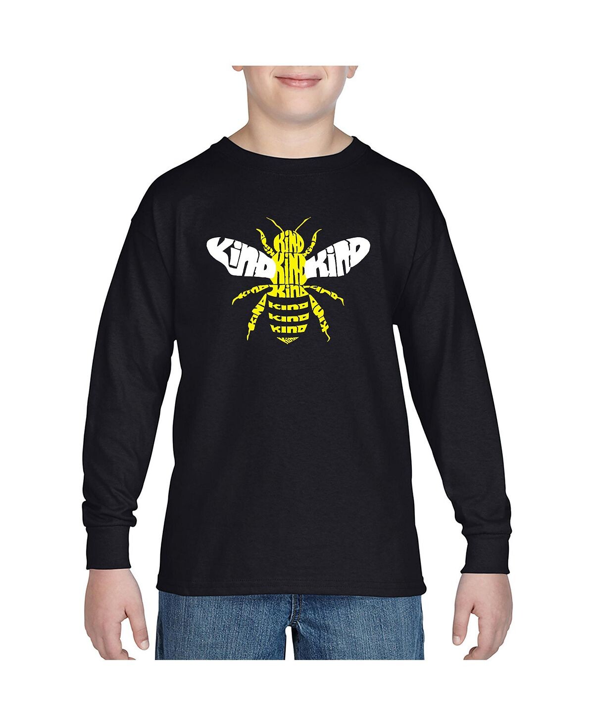 

Лонгслив Big Boy's Word Art — Bee Kind LA Pop Art, черный