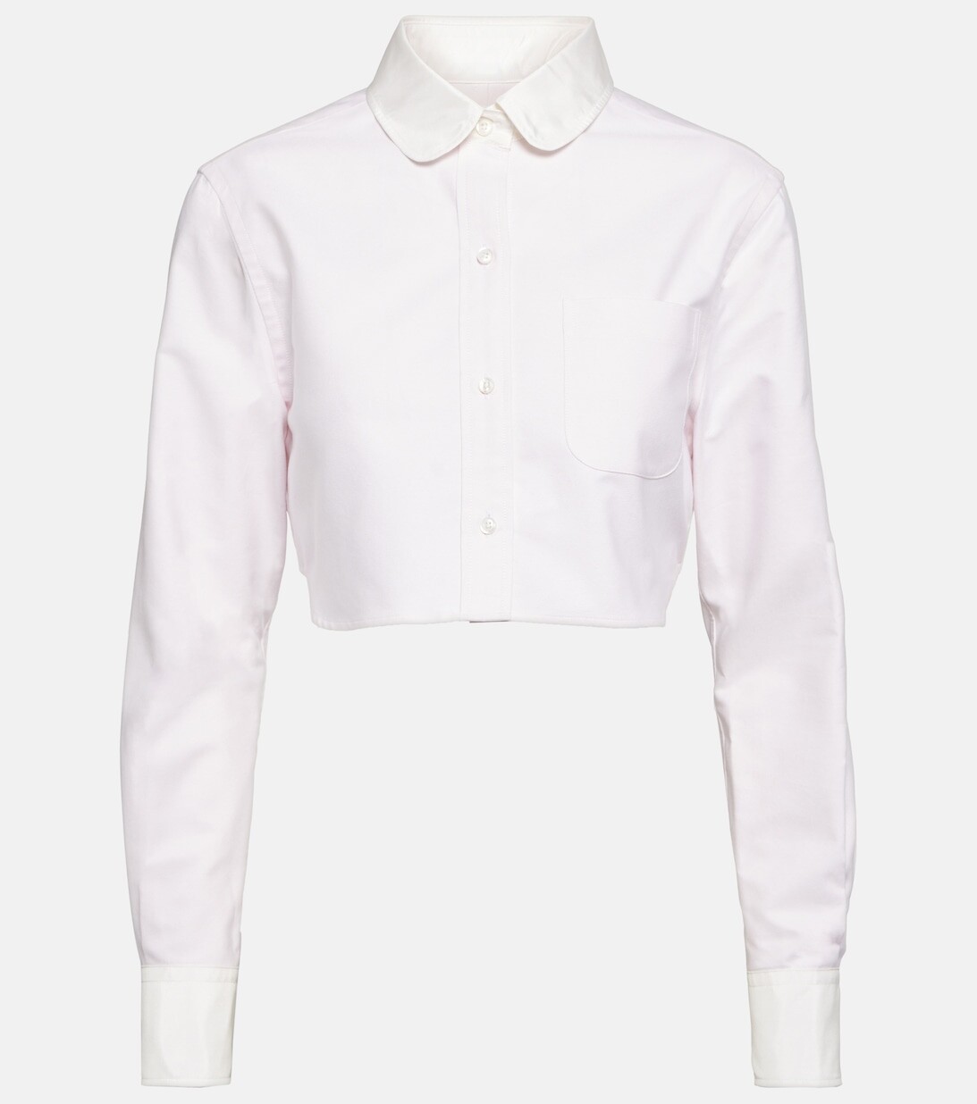 

Укороченная хлопковая рубашка THOM BROWNE, фиолетовый