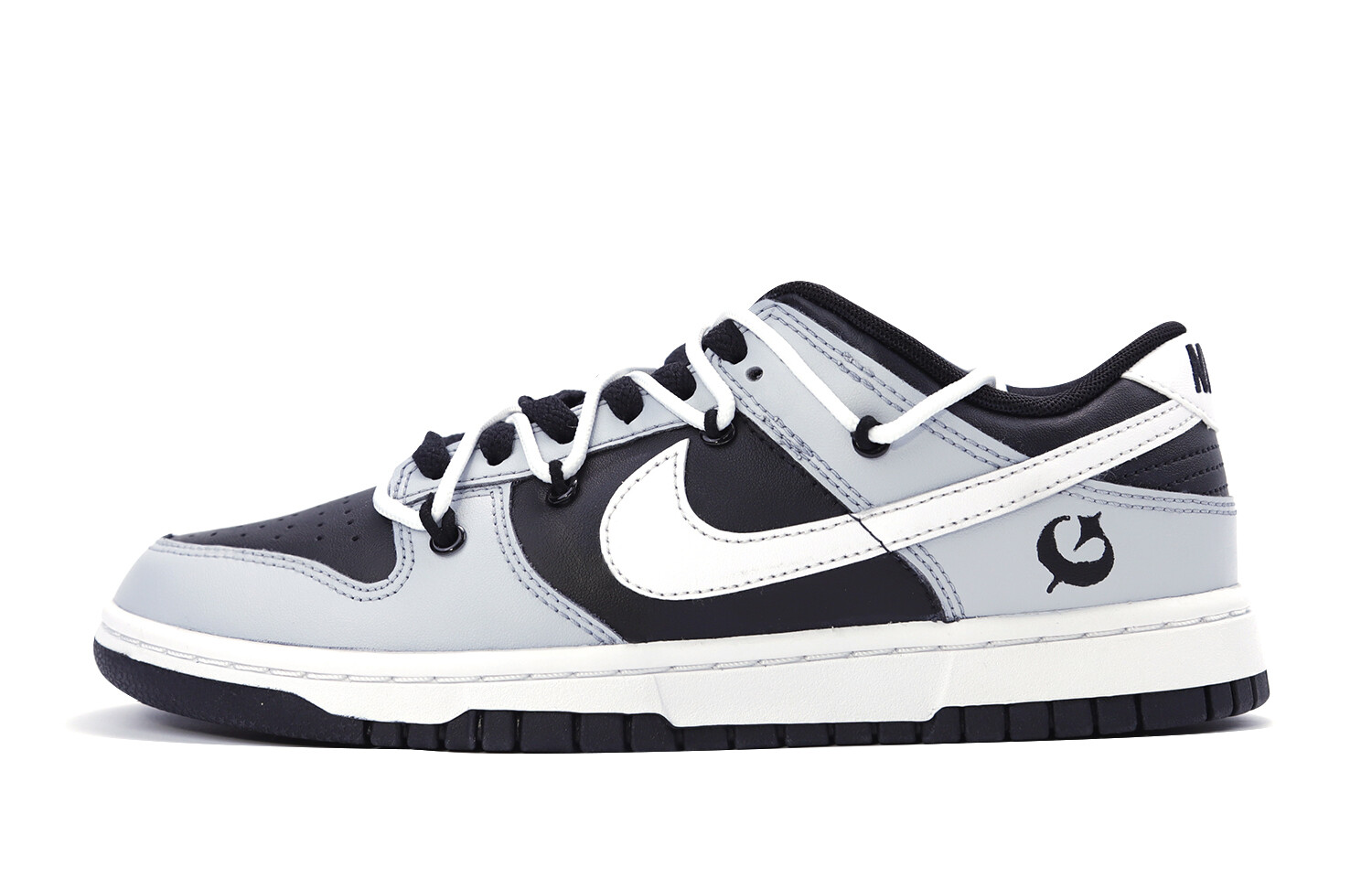

Кроссовки Nike Dunk Skateboard Shoes Women's Low-Top Black White Gray, Черный, Кроссовки Nike Dunk Skateboard Shoes Women's Low-Top Black White Gray