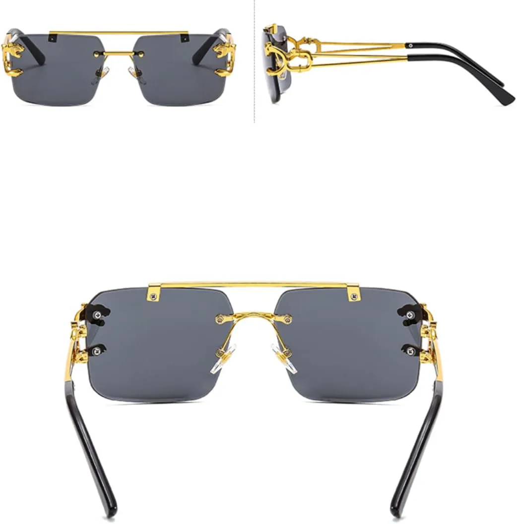 

Ретро квадратные солнцезащитные очки для мужчин и женщин, роскошные, с изображением льва, для путешествий, защита от УФ-излучения UV400 UATXTAU, Transparent