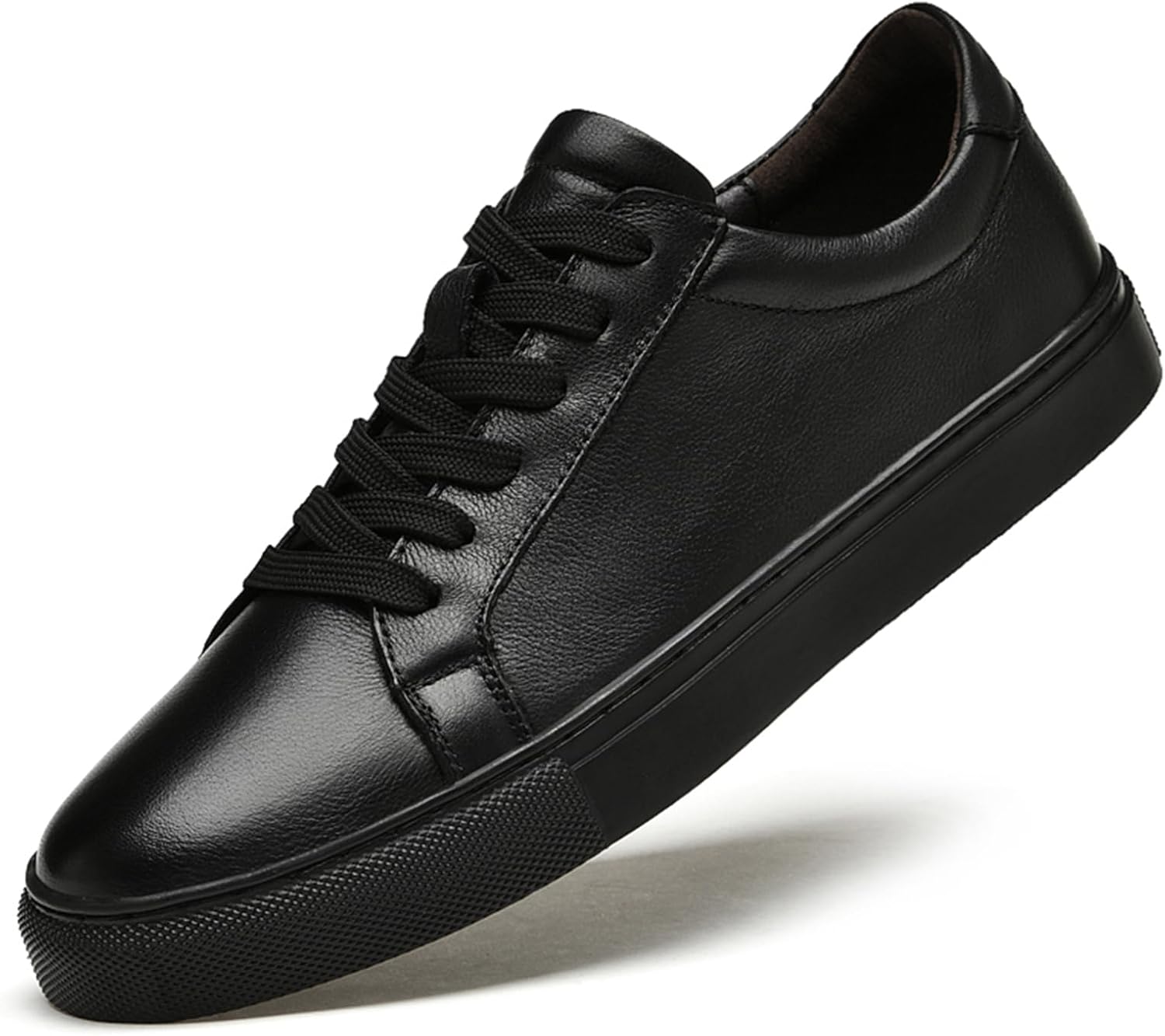 

Мужские модные кроссовки из полированной кожи, мужские деловые кроссовки, стильные ретро мужские повседневные туфли, размеры 6-14 Abborora, черный