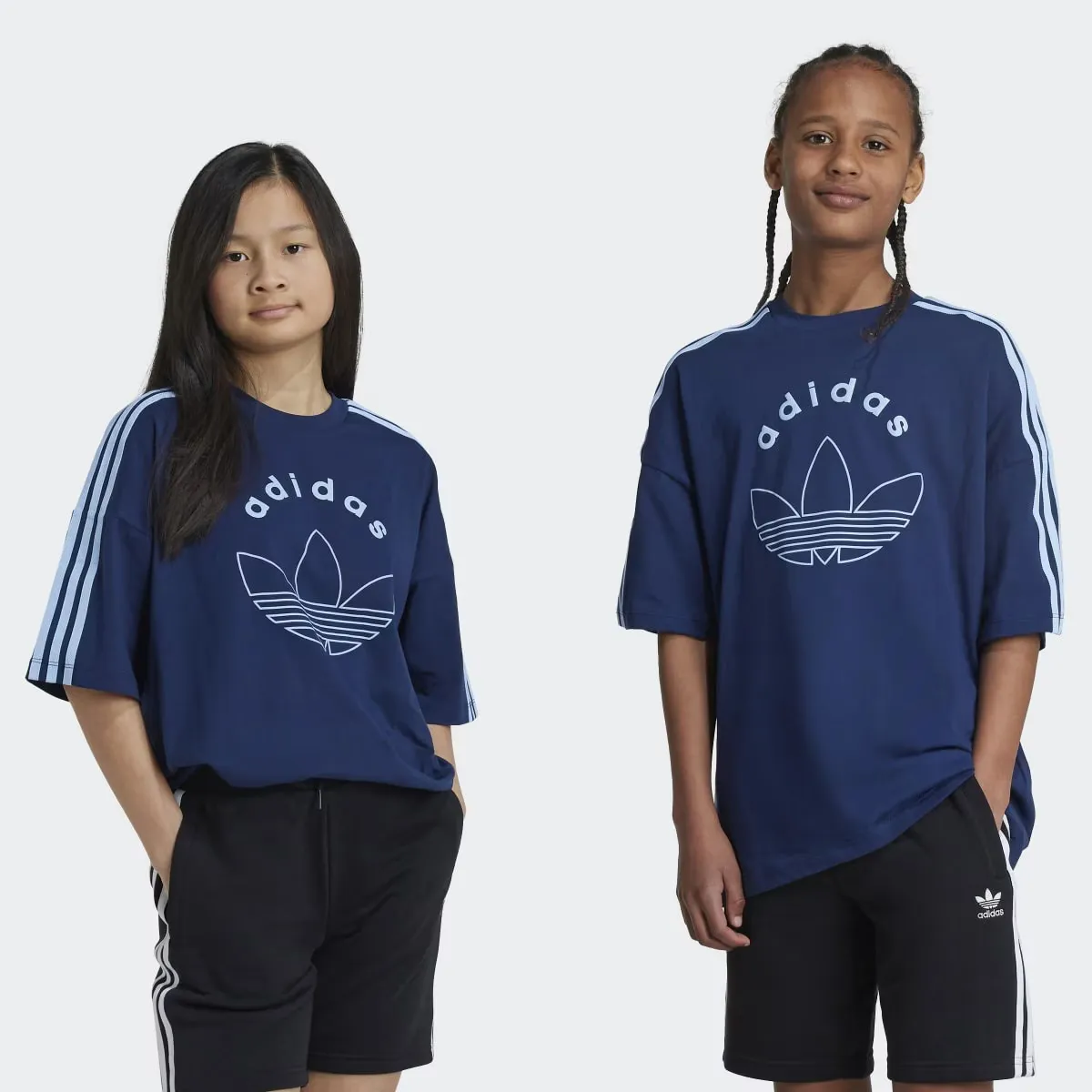

Детская футболка Adidas Original с графическим рисунком, тёмно-синий