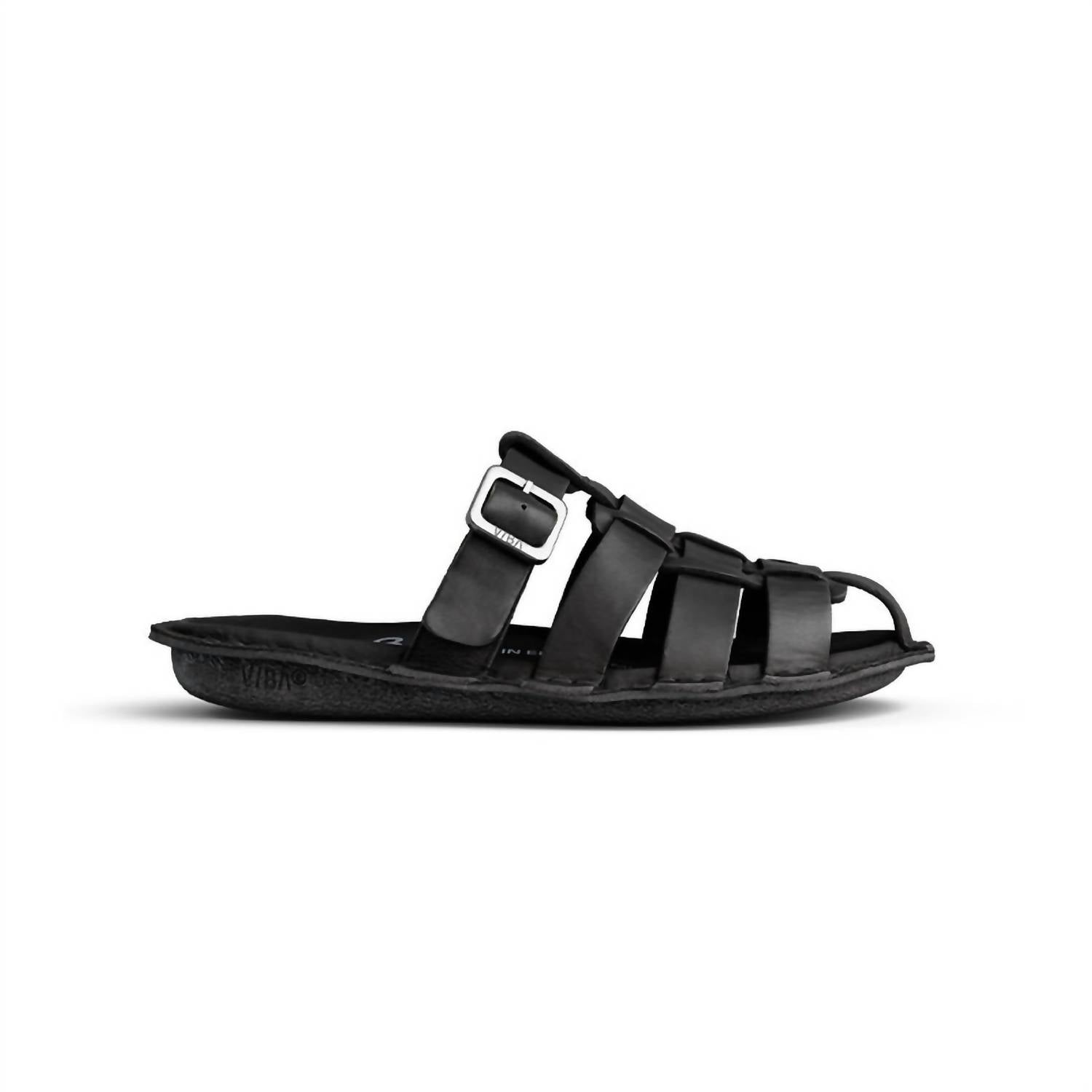 Women's Amalfi Leather Preto Sandal In Black VIBAe