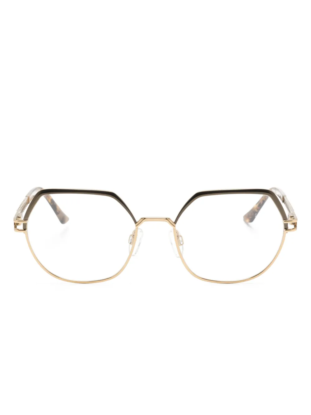 

Очки в овальной оправе с перфорацией Cazal, золотистый