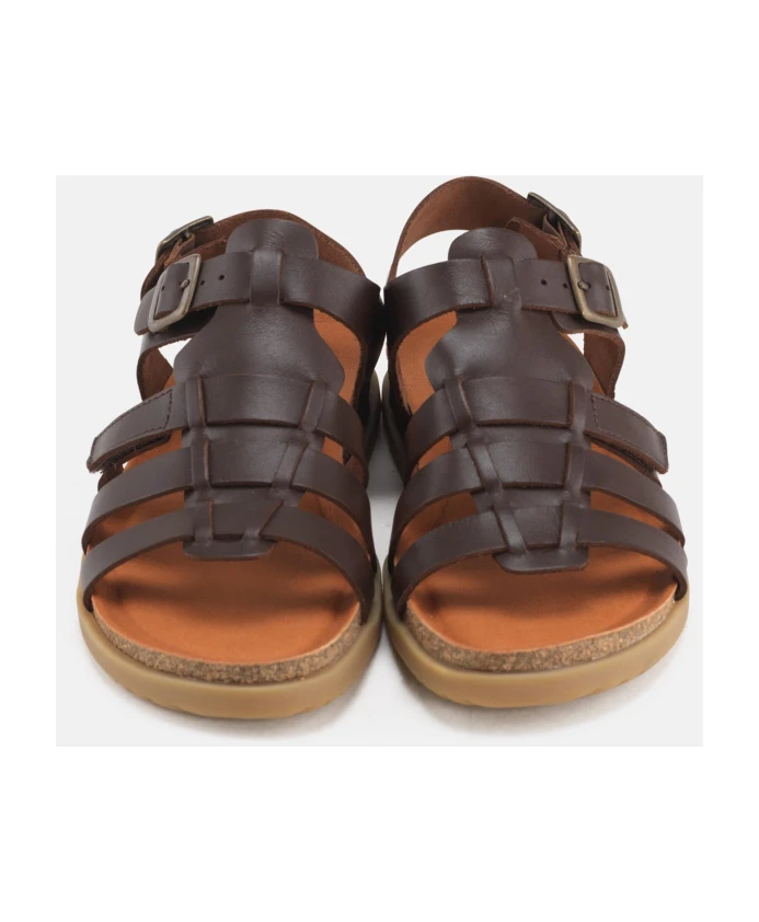 Кофейные кожаные сандалии Nature Footwear, коричневый — фото 3