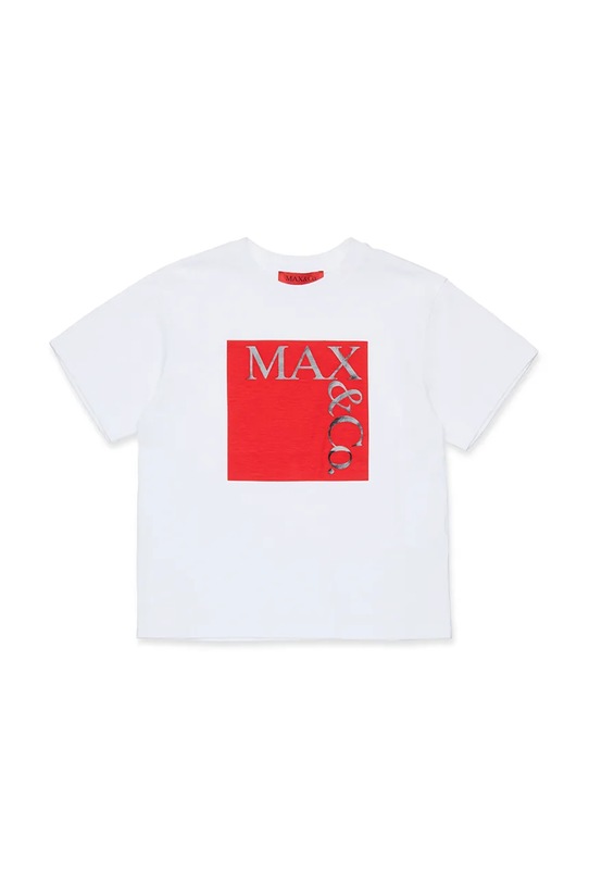 

Детская хлопковая футболка Max&Co Maxt1f Max&Co., белый