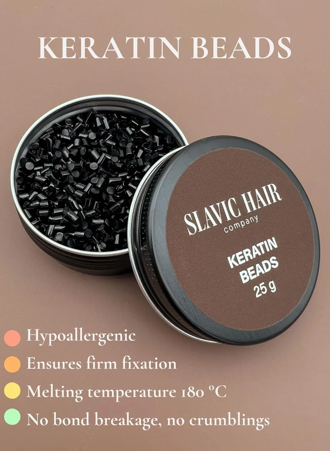 Кератиновый клей для наращивания волос Slavic Hair, черный, 25 г Slavic Hair, Black — фото 2