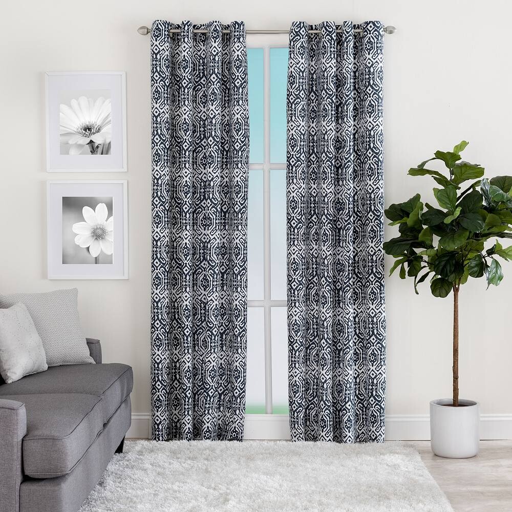 

Штора Corona 1-панельная занавеска Indira с люверсами на верхнем окне Corona Curtain, темно-синий