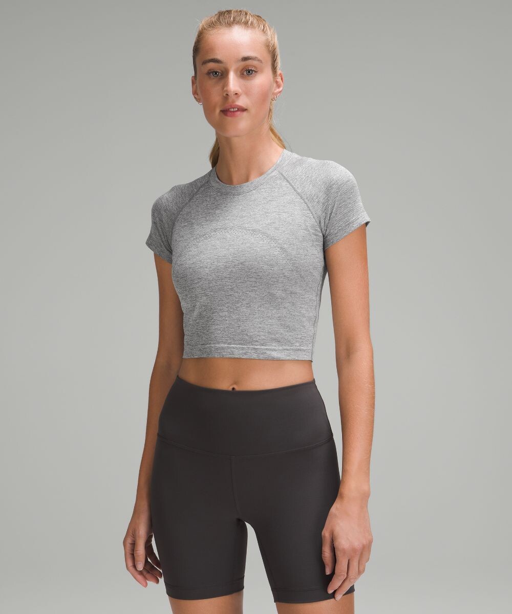 

Укороченная рубашка с короткими рукавами Swiftly Tech 2.0 Lululemon, серый