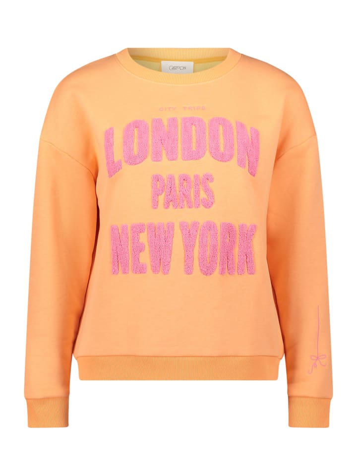 

CARTOON Толстовка с ребристыми манжетами оранжево-розового цвета