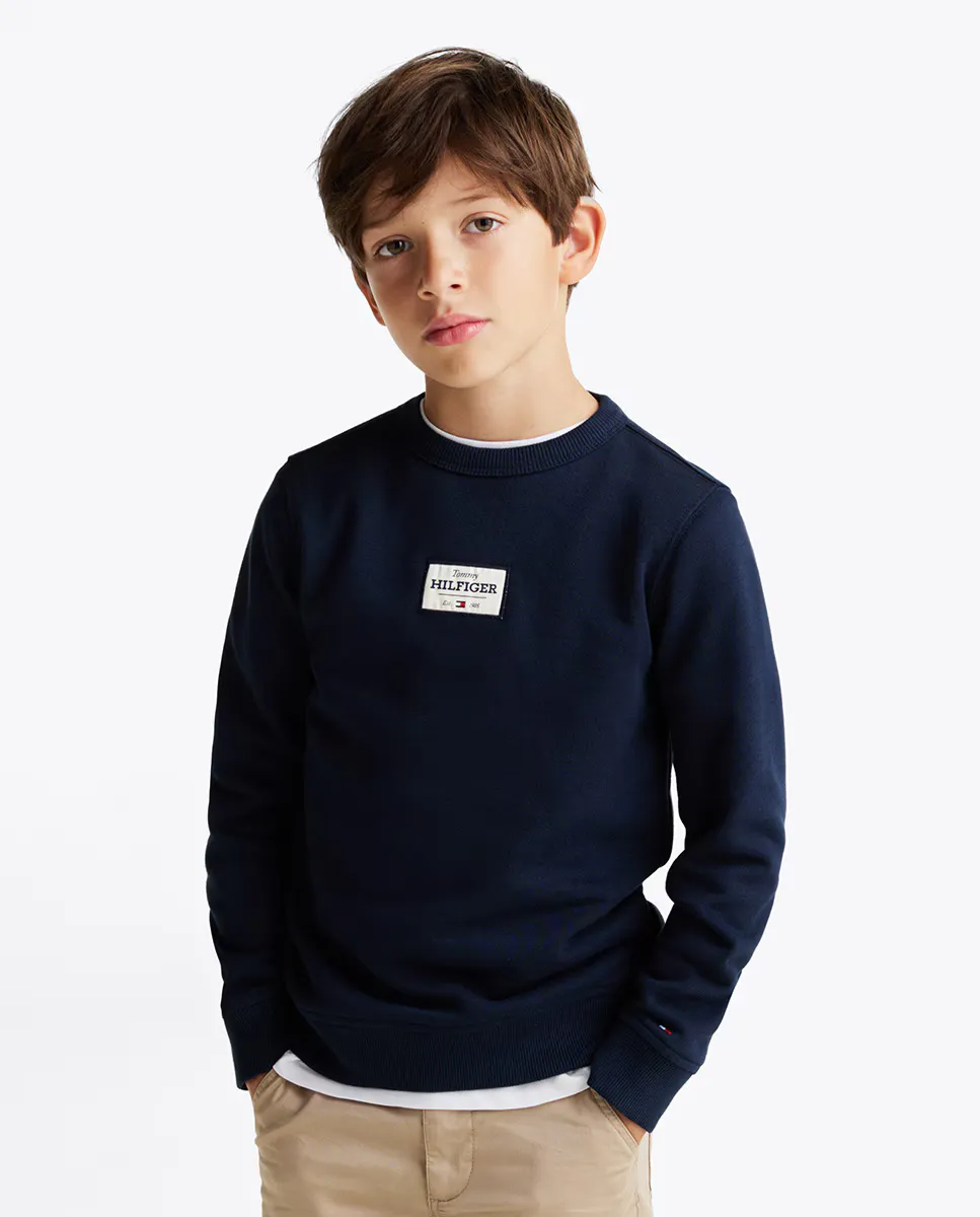 

Однотонный свитшот для мальчиков с круглым вырезом Tommy Hilfiger, синий