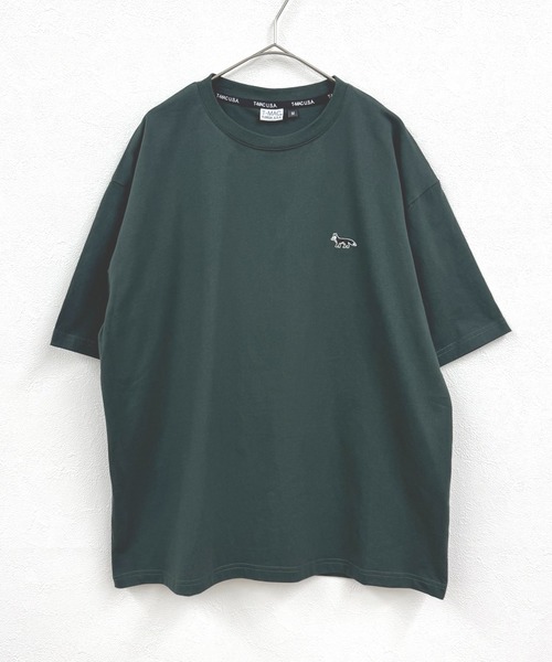 

Футболка свободного кроя с коротким рукавом, вышивка T-MAC OUTING, темно-зеленый