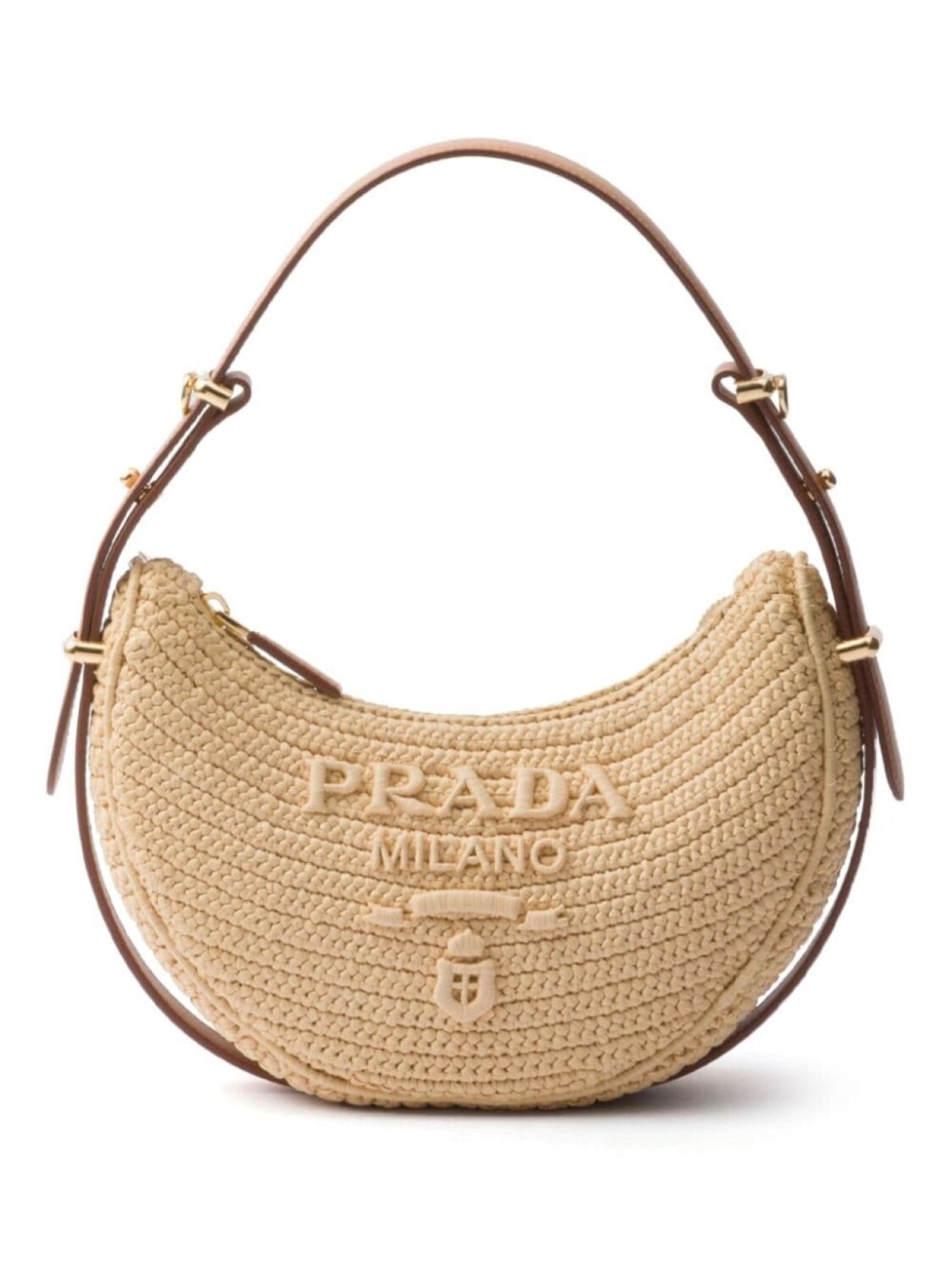 

Плетеная сумка Prada Arqué, нейтральный цвет