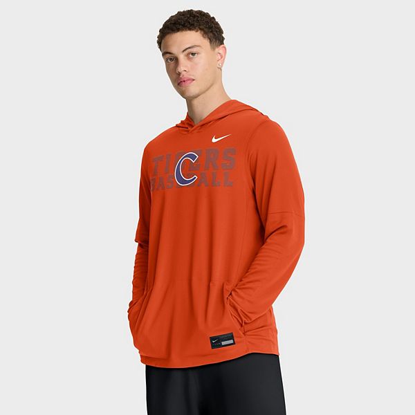 Мужская оранжевая футболка с капюшоном Clemson Tigers Dugout Dri-Fit Nike — фото 2