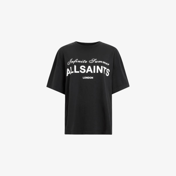 

Футболка Avri из хлопкового джерси с принтом бренда Allsaints, черный