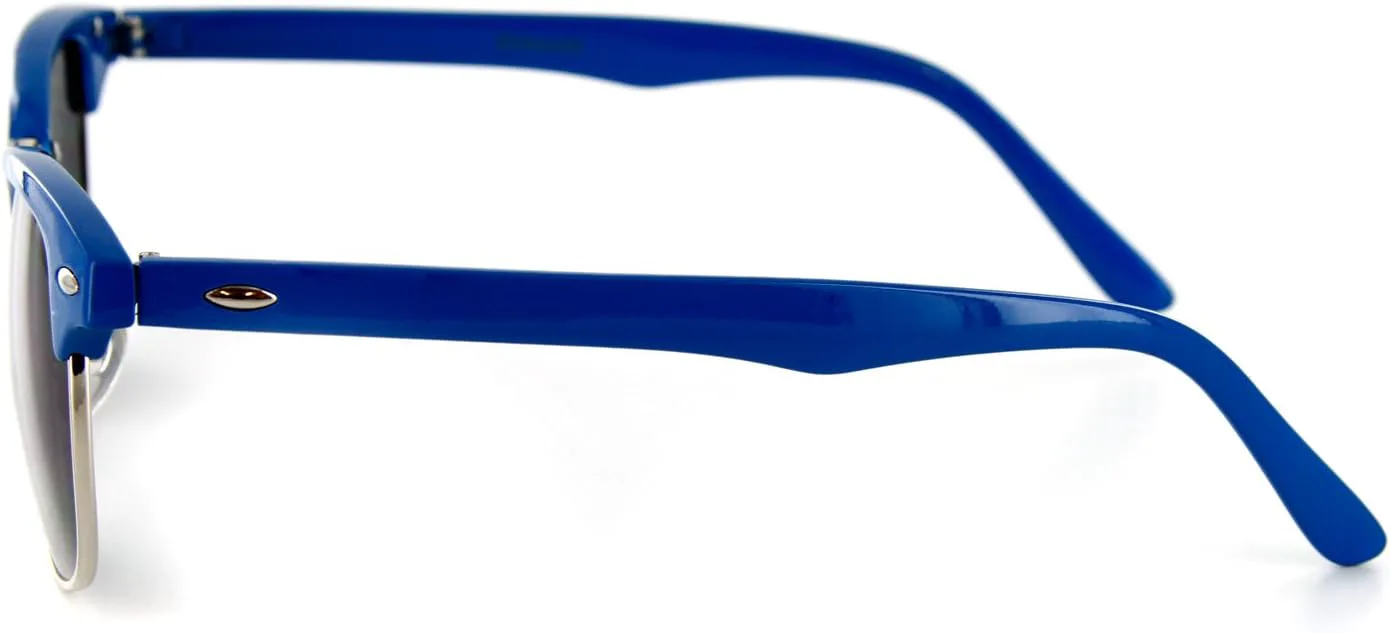 

Солнцезащитные очки в стиле ретро с винтажной оправой и темными линзами для современных, стильных мужчин и женщин (синий/хром с дымчатыми линзами) grinderPUNCH, Blue