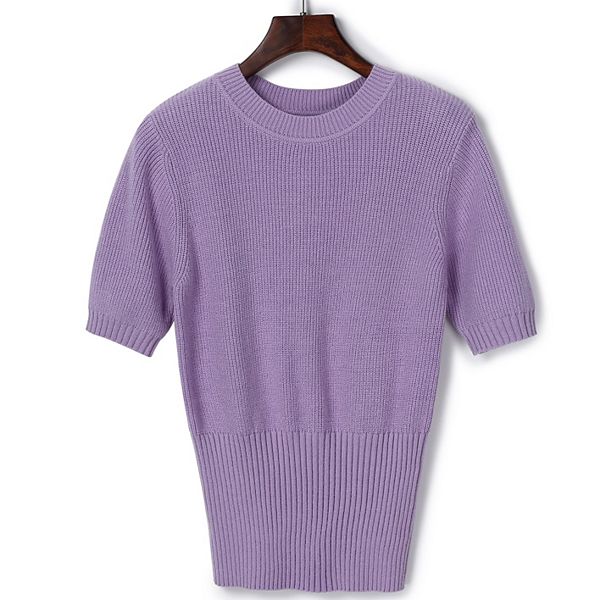 

Женский свитер с коротким рукавом slim fit и эффектом контроля живота Clearflower, Purple