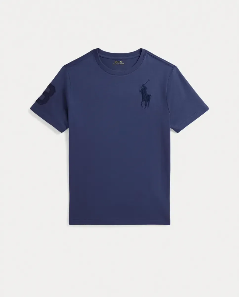 Унисекс-футболка с большим пони из хлопкового трикотажа Polo Ralph Lauren, темно-синий