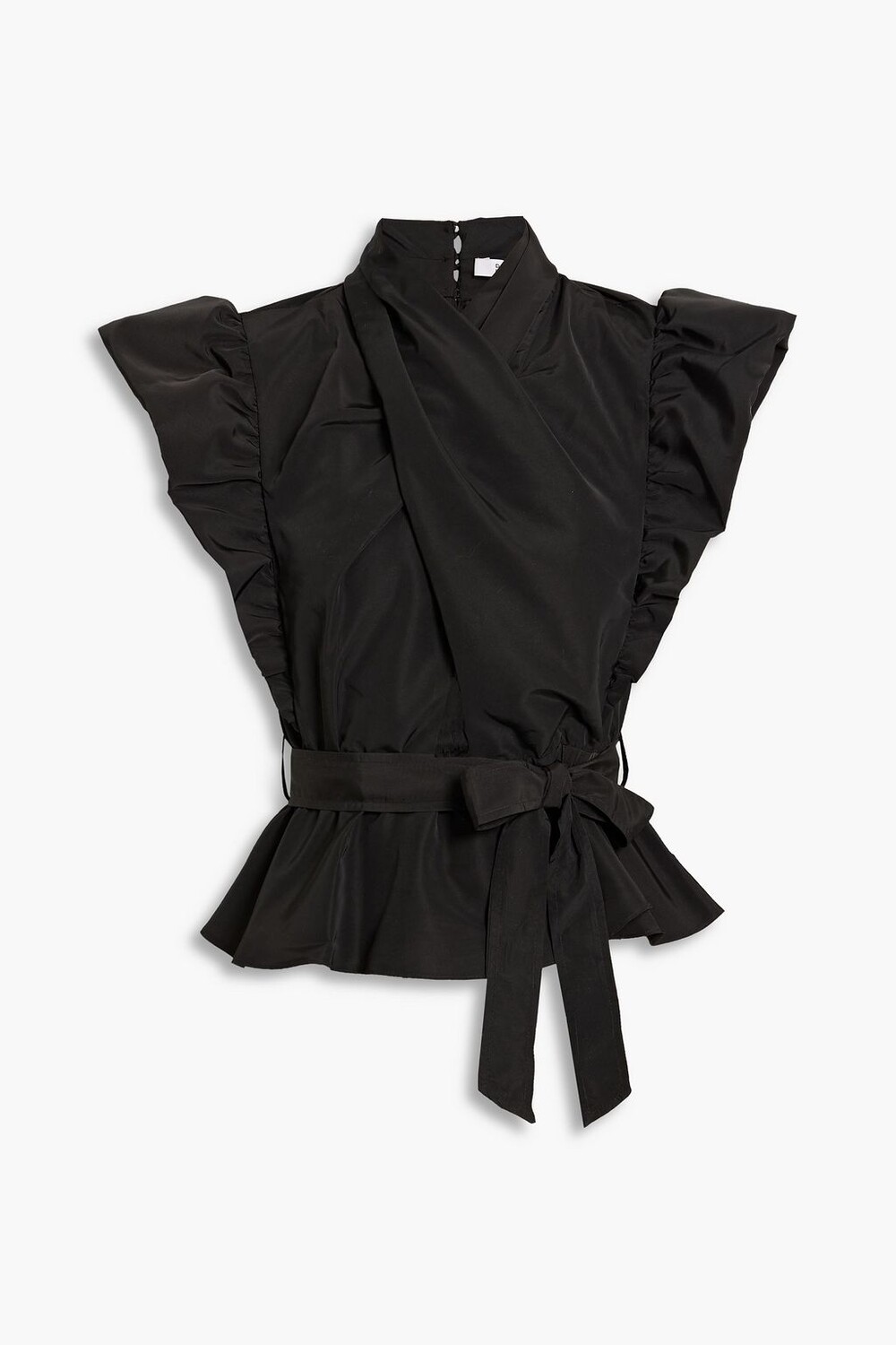 

Топ с баской и вырезом на запах DEREK LAM 10 CROSBY, черный