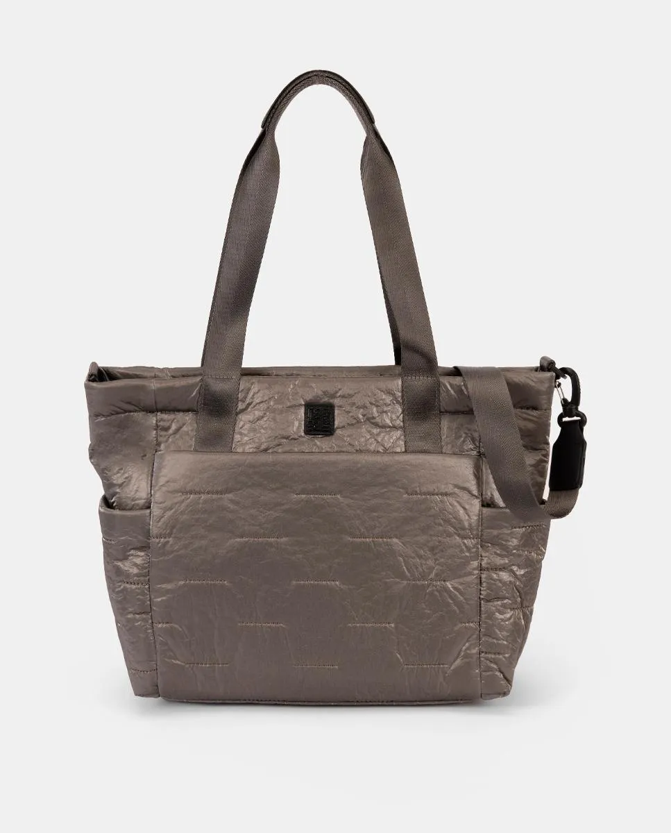 

Стеганая сумка-шоппер Pepe Moll, серый