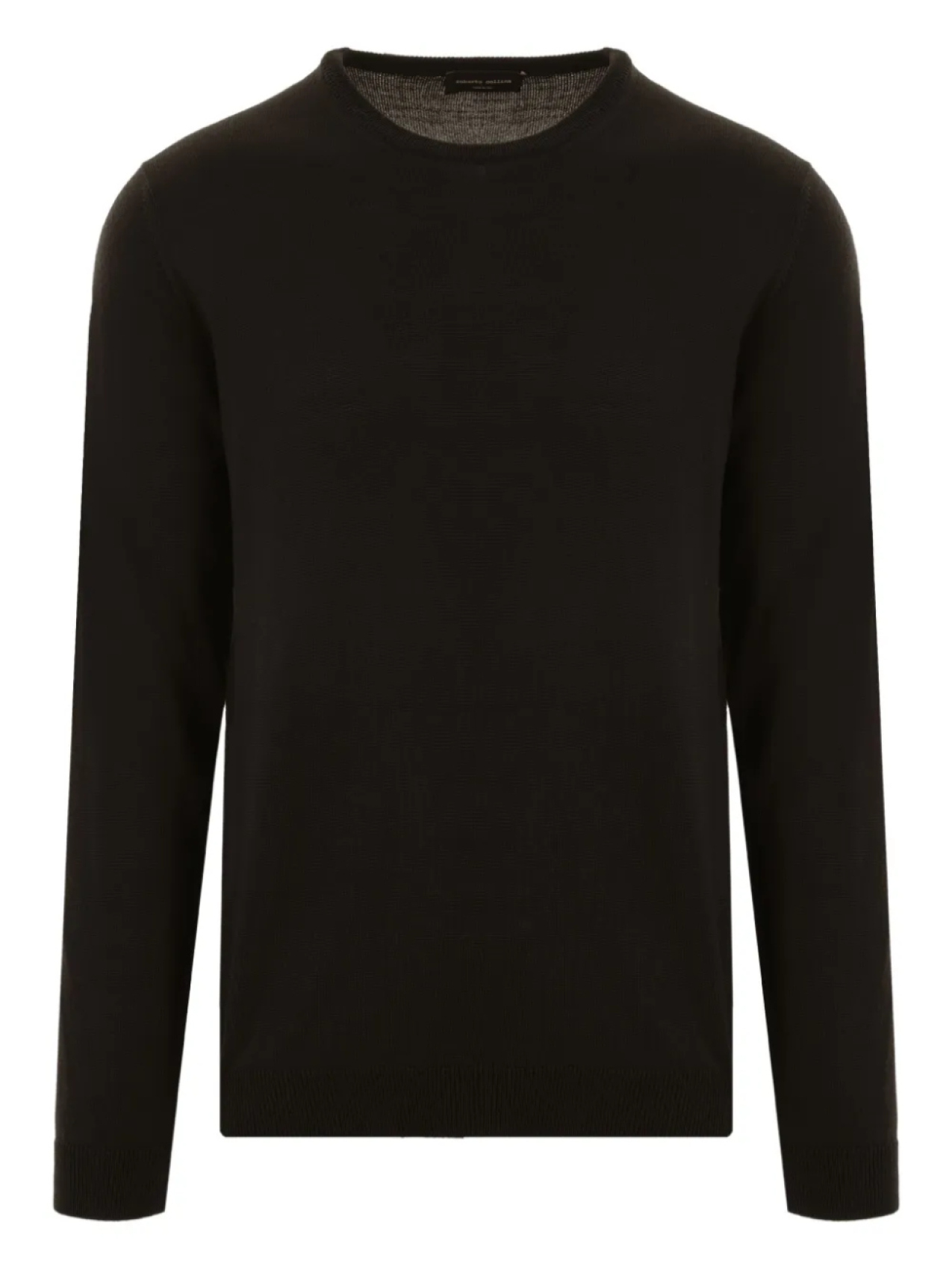 

Свитер с круглым вырезом из шерсти мериноса Roberto Collina, черный