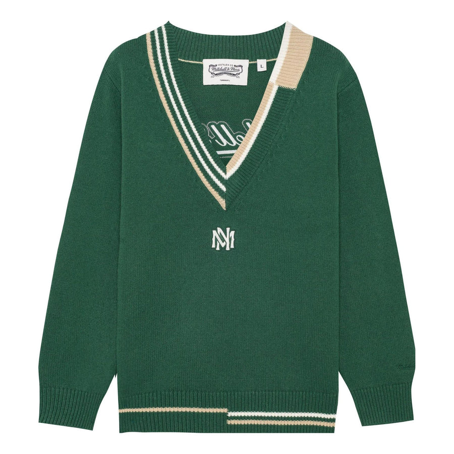 

Свитер Mitchell & Ness Branded Contrasting V-Neck Sweater 'Green', зеленый