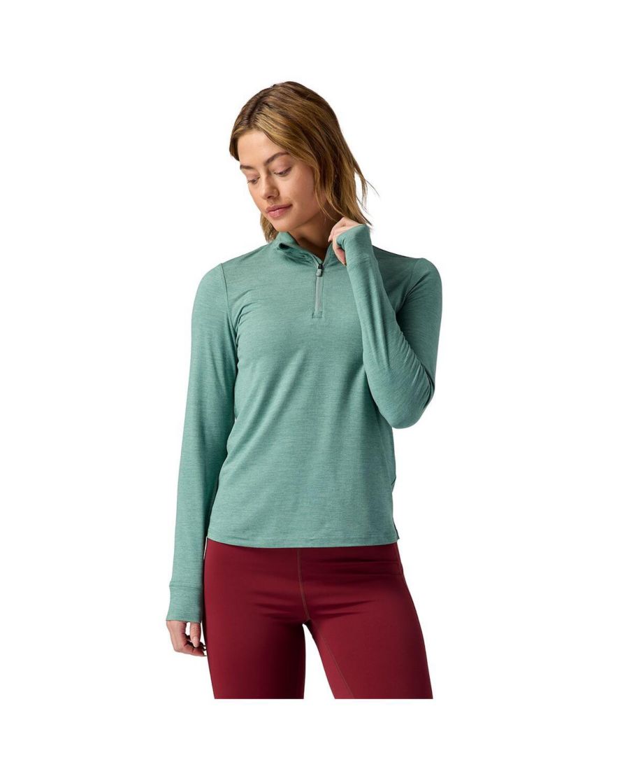 

Женская толстовка с длинными рукавами и застежкой-молнией на четверть длины Destination Performance Tops Backcountry, Oil blue