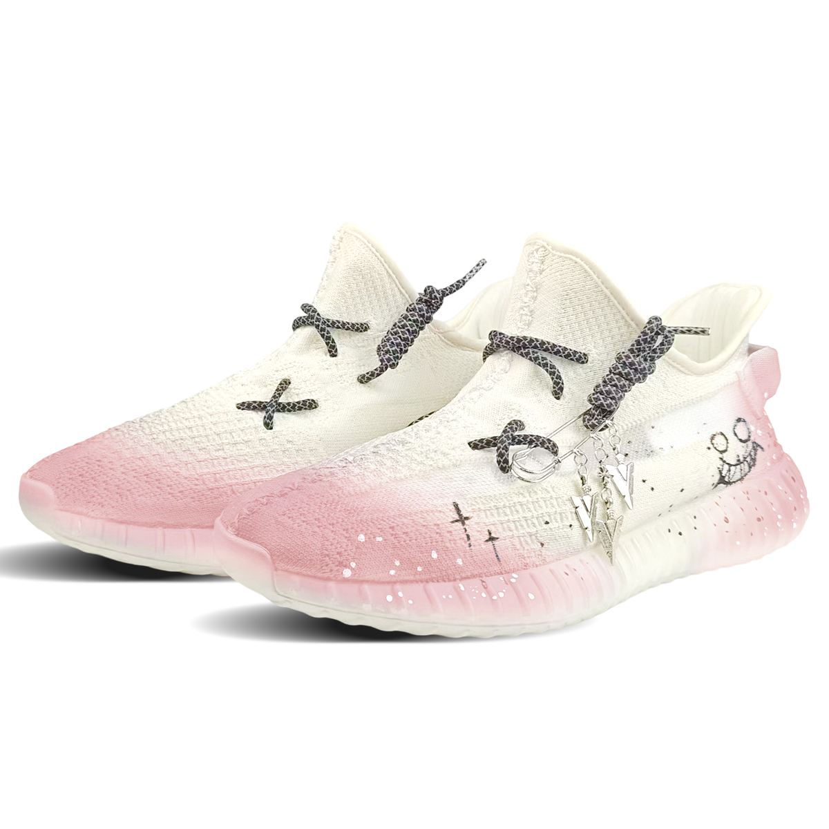 Adidas Originals Yeezy Boost 350 V2 устойчивые к истиранию низкие кеды унисекс бело-розовые, цвет White Pink — фото 4