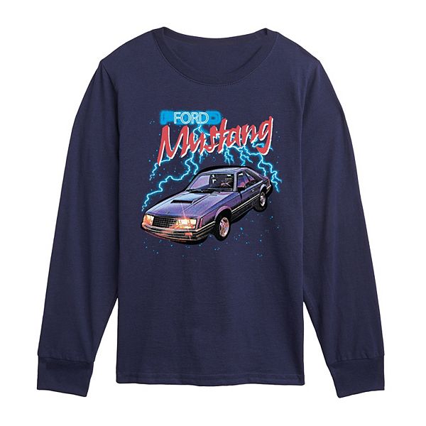 

Футболка с длинным рукавом для мальчиков 8-20 ford mustang lightning distressed Licensed Character, Navy