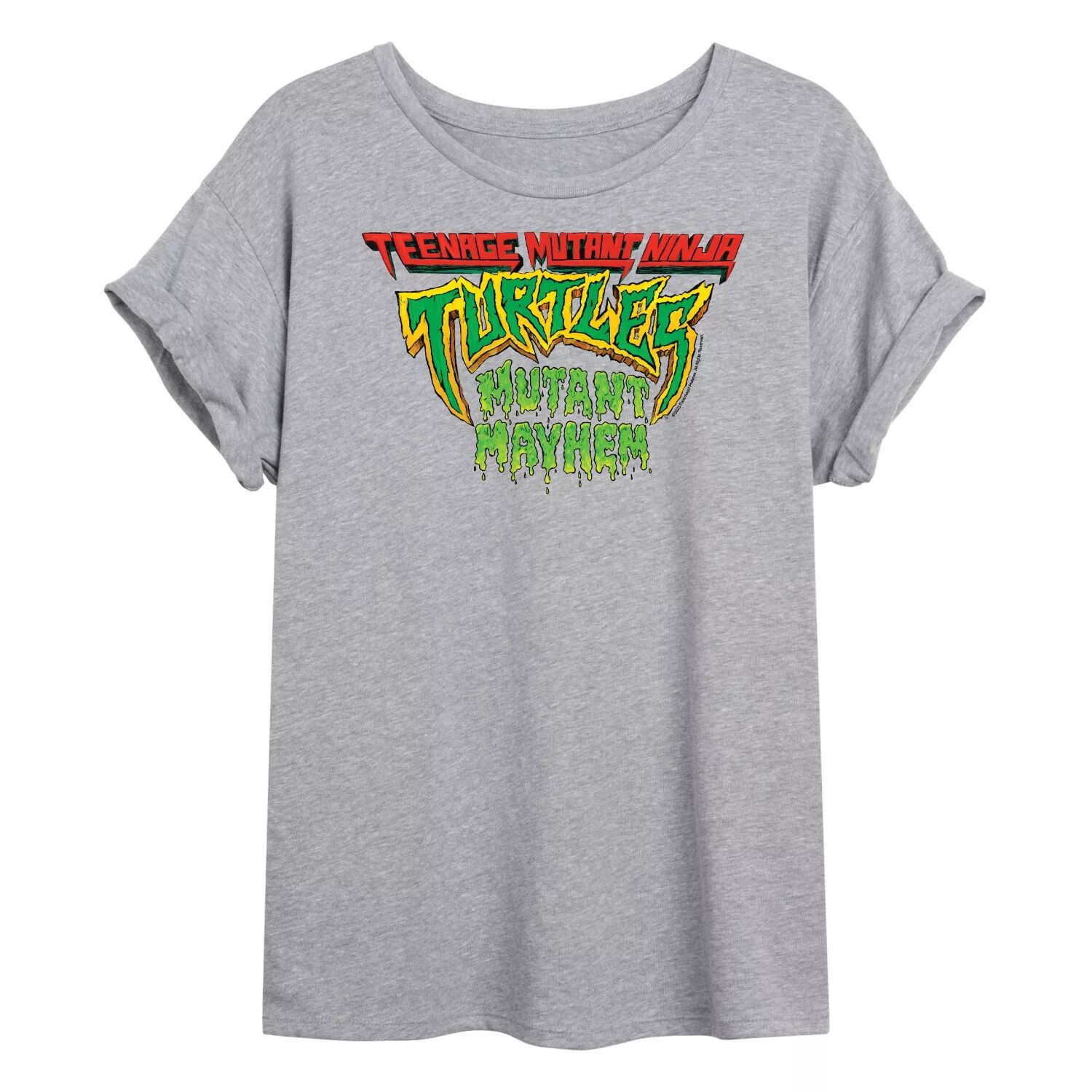 

Детская футболка с струящимся графическим логотипом TMNT Teenage Mutant Ninja Turtles Mutant Mayhem Licensed Character, серый
