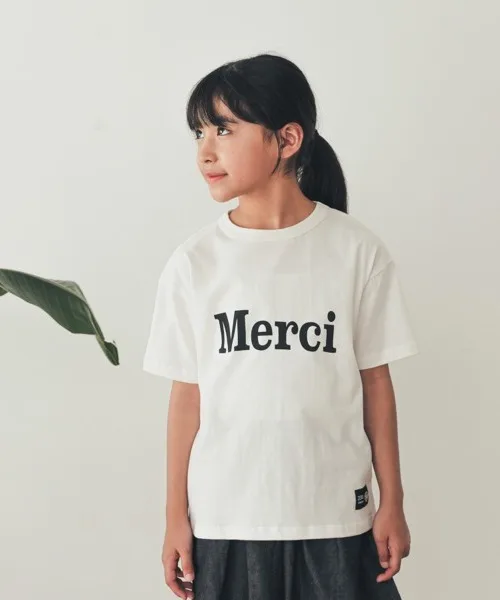 Детская футболка ZERO standard Merci с логотипом белого цвета