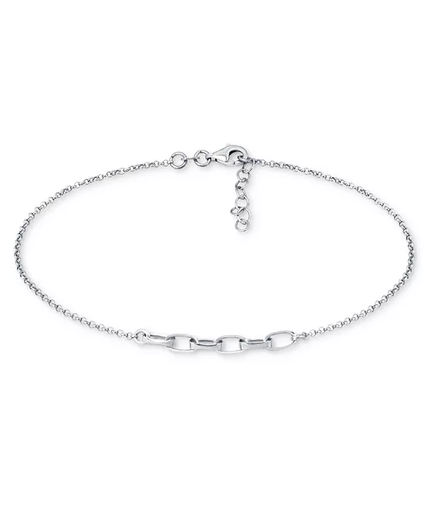 

Браслет на лодыжку с крупными звеньями из стерлингового серебра с 18-каратным золотом и стерлингового серебра, созданный для Macy's Giani Bernini, silver