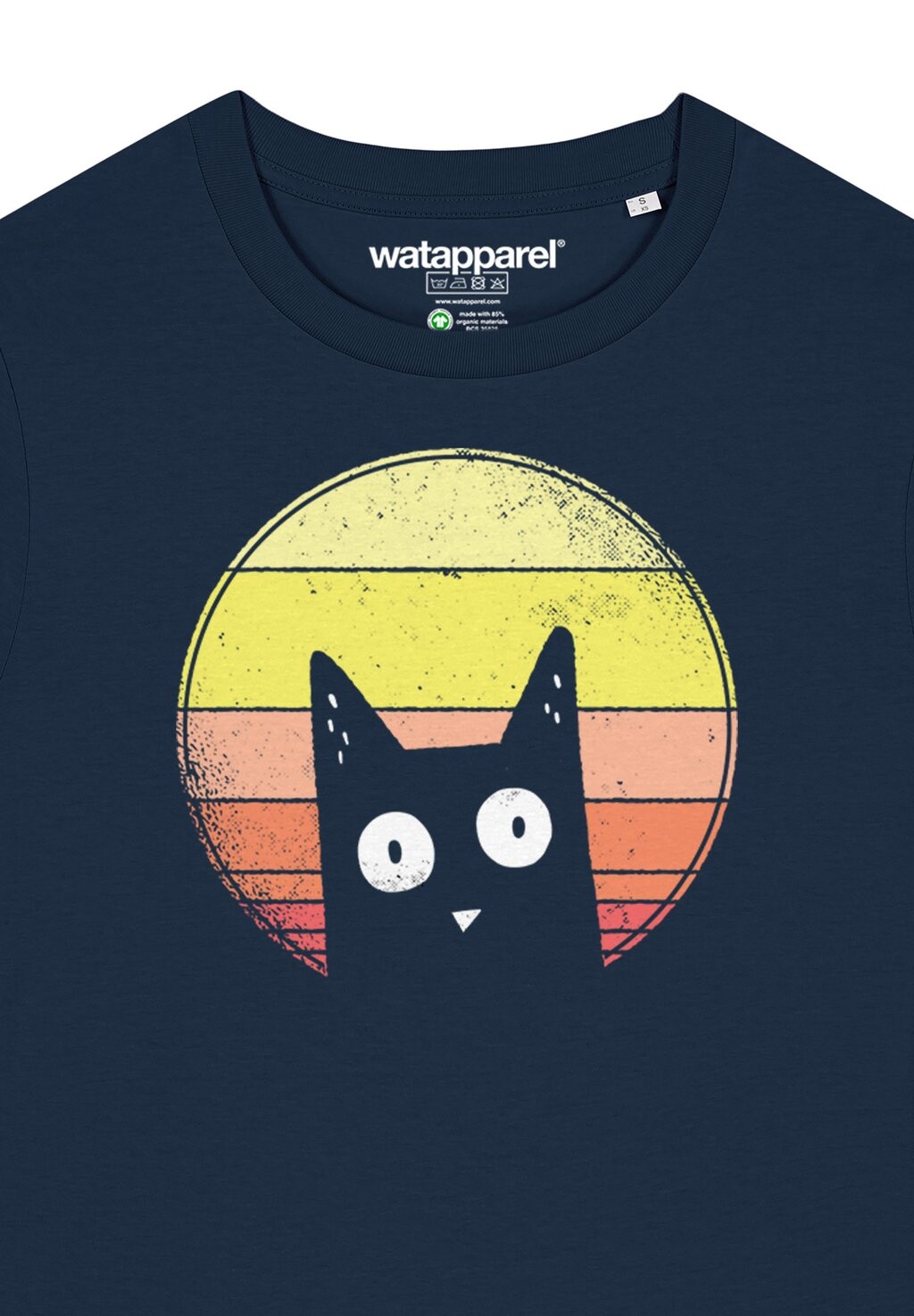 

Футболка с принтом SUNSET CAT watapparel, темно-синий