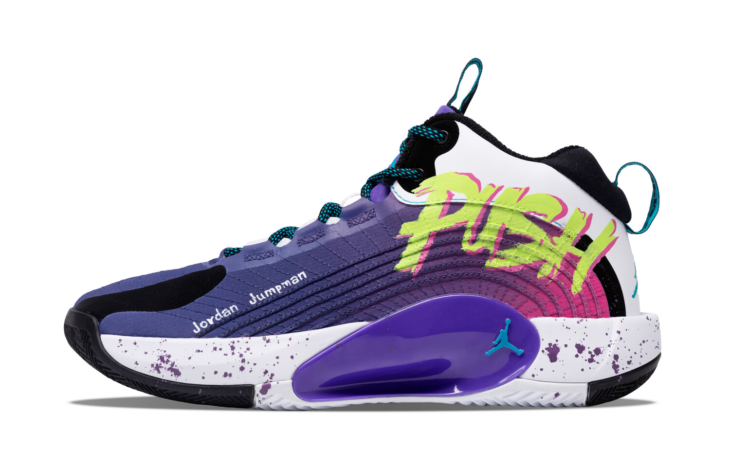 

Баскетбольные кроссовки Jumpman 2021 для мужчин, средний верх, Pulse Magenta/Pulse Mint/Purple Rush Jordan