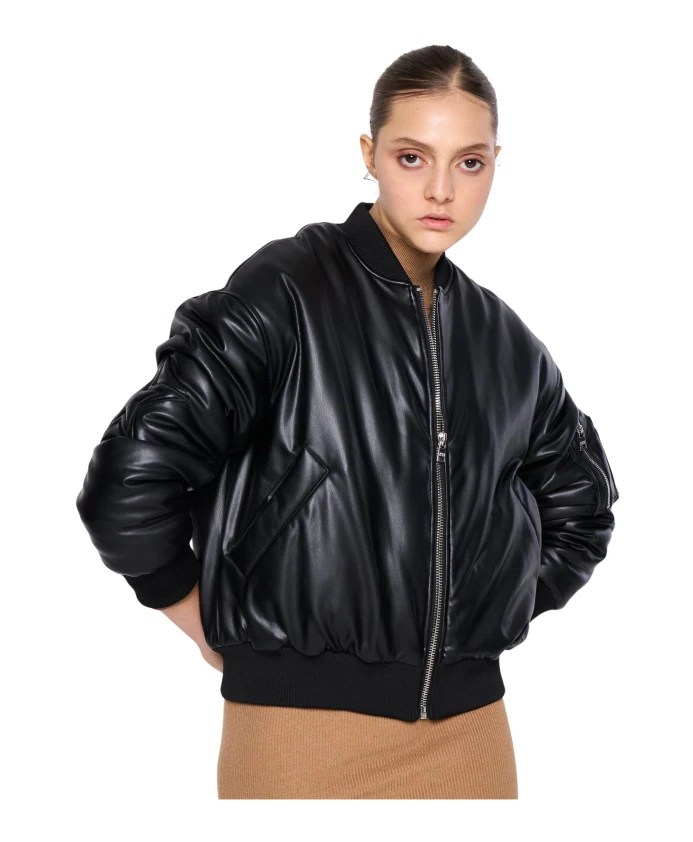 

Бомбер из экопелле Silvian Heach, черный