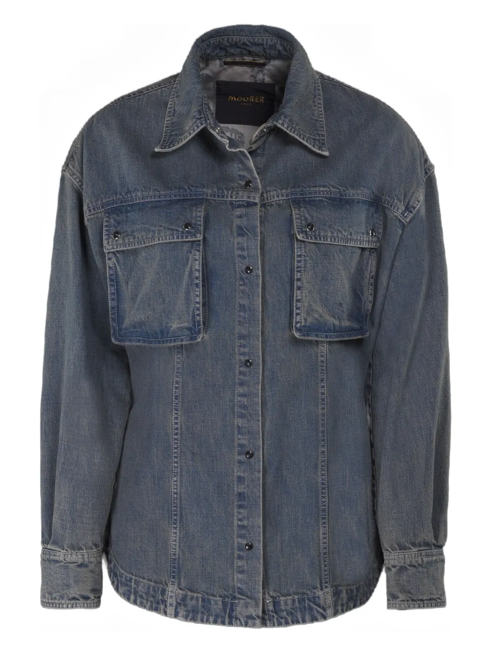 

Джинсовая рубашка Teti-01A с карманами Moorer, синий