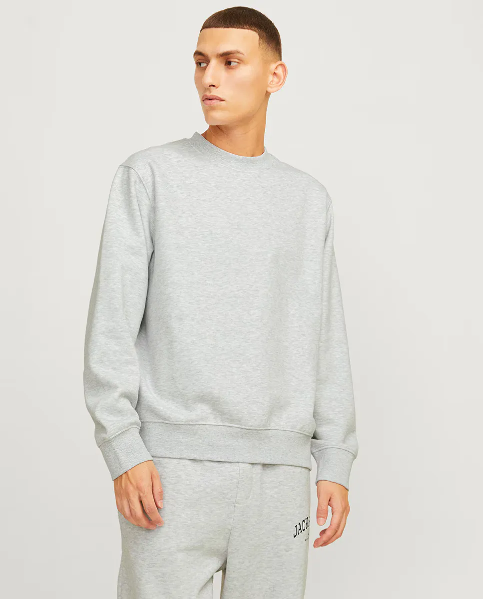 

Мужская однотонная толстовка с длинными рукавами и круглым вырезом Jack & Jones, белый