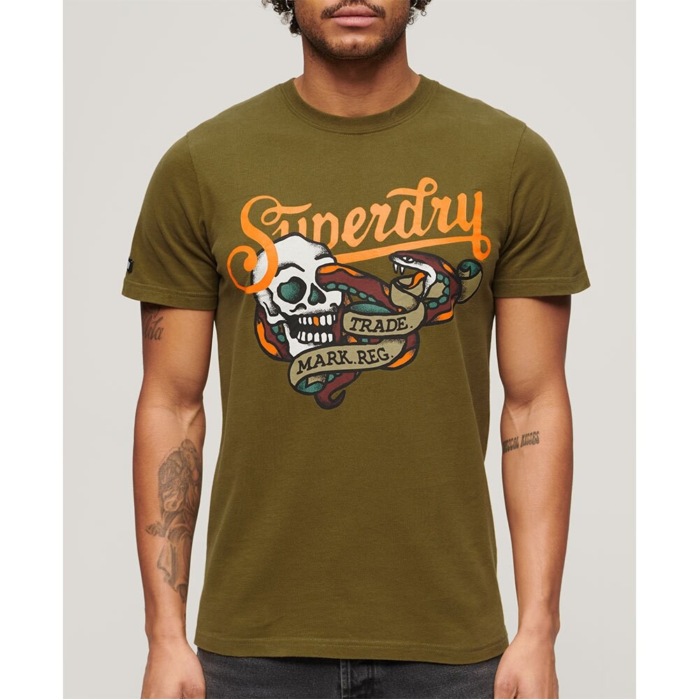 

Футболка с коротким рукавом Superdry Tattoo Script, зеленый