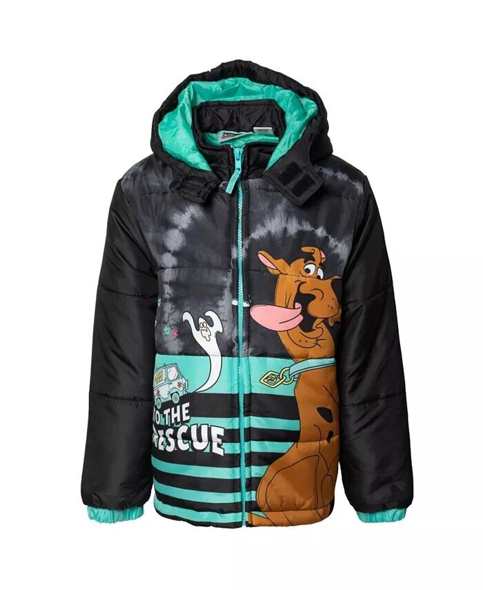 

Зимнее пальто-пуховик на молнии со Скуби-Ду для мальчиков Scooby-Doo, черный