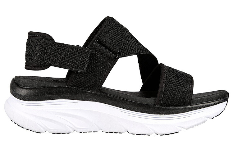 Сандалии женские пляжные свободного покроя черного/белого цвета Skechers — фото 2