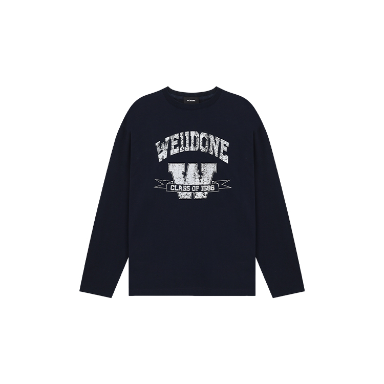 

Футболка с длинным рукавом и принтом логотипа WE11DONE, синий