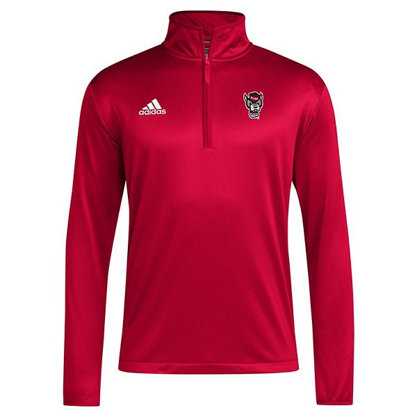 Мужская красная толстовка nc state wolfpack 2024 coaches sideline quarter-zip Adidas — фото 3