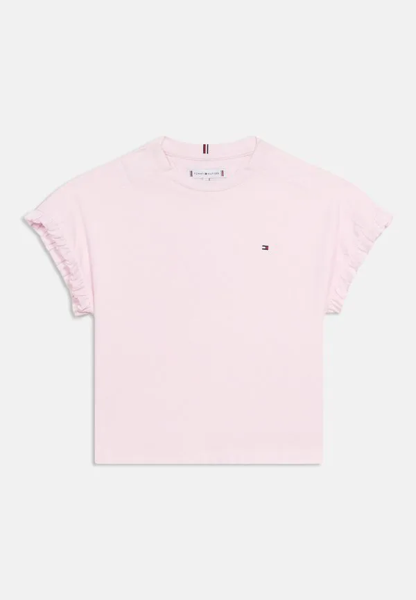 Футболка свободного кроя с рукавами-воланами, базовая футболка Tommy Hilfiger, Pearly Pink — фото 3