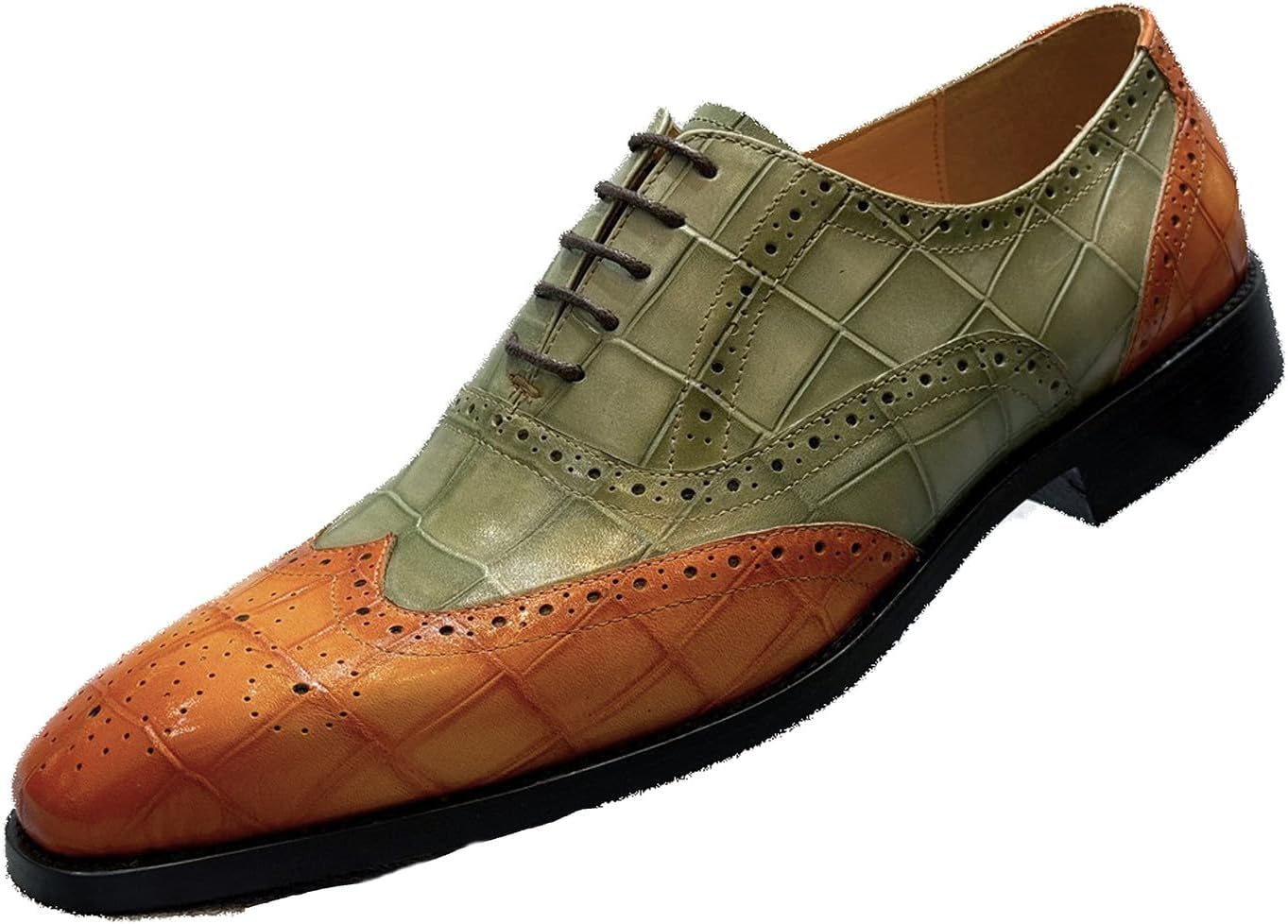 

Мужские классические туфли Santimon Formal Oxfords - модные и удобные дерби из натуральной кожи для свадеб и деловых встреч, зеленый