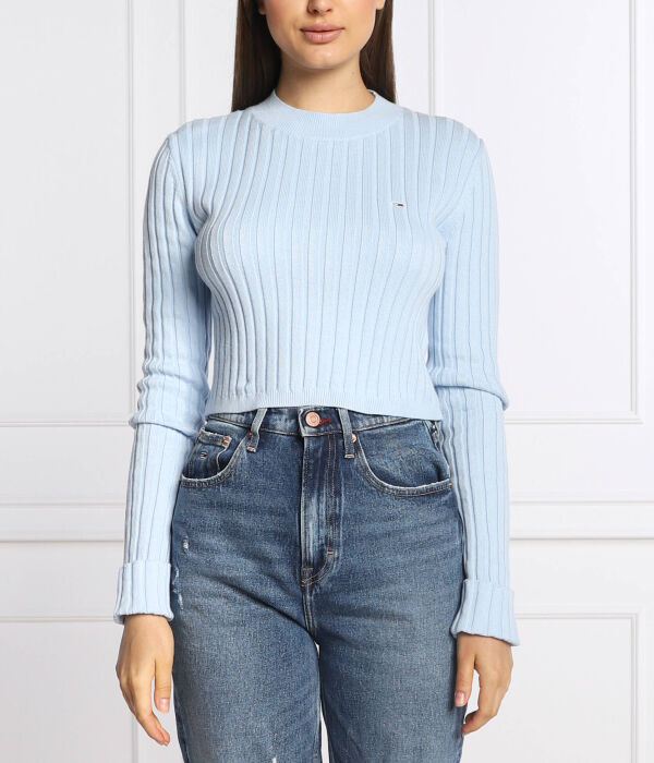 

Свитер женский Tommy Jeans короткий, голубой