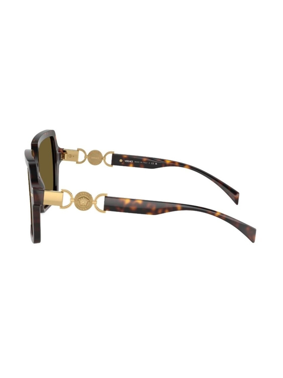 Versace Eyewear солнцезащитные очки в квадратной оправе с декором Medusa, коричневый — фото 3