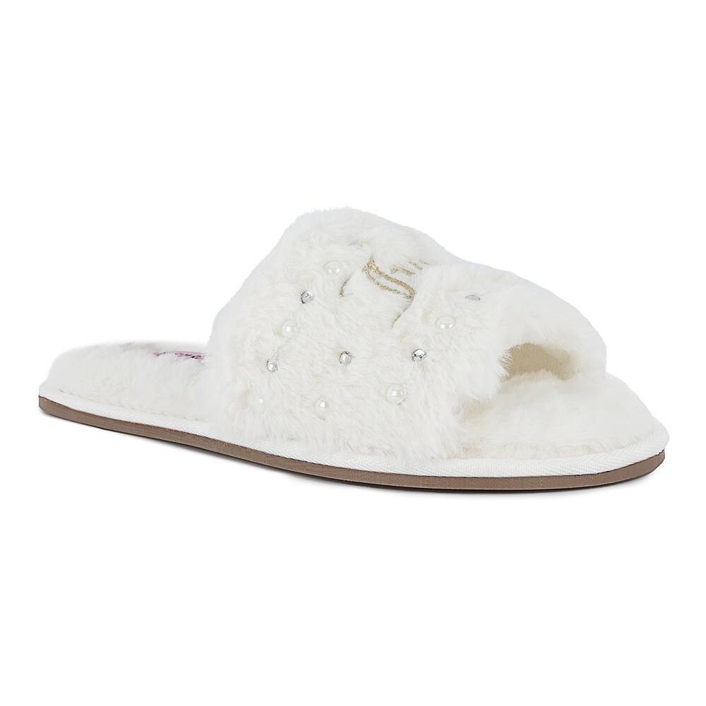 

Женские тапочки с открытым носком Juicy Couture Gyanna 2, цвет Ivory